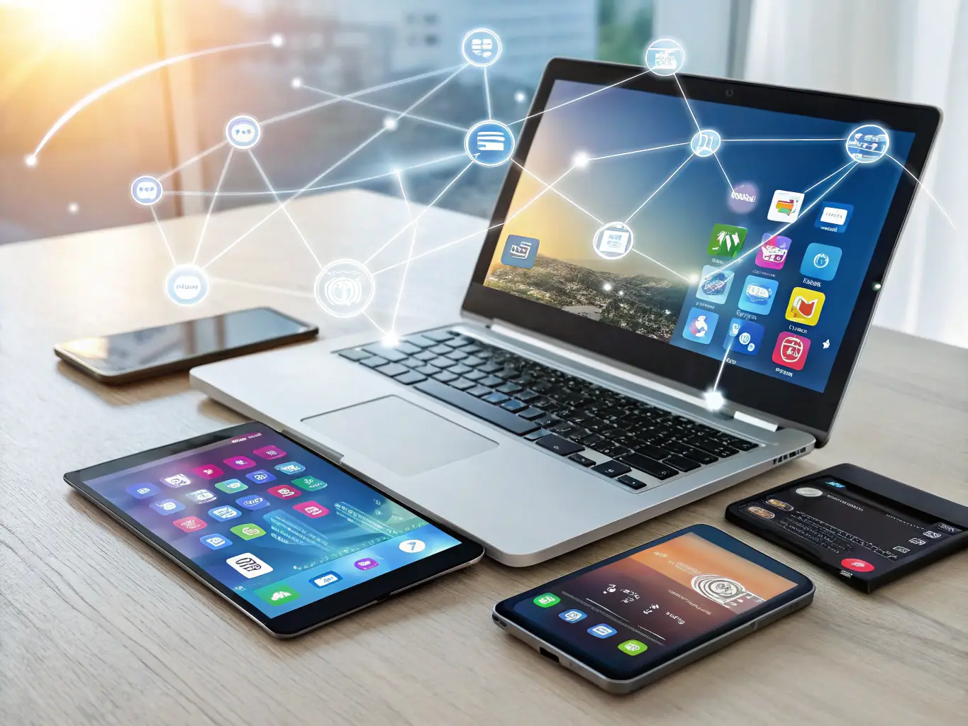 An image showcasing various social media platforms on different devices, highlighting engaging content and community interaction.