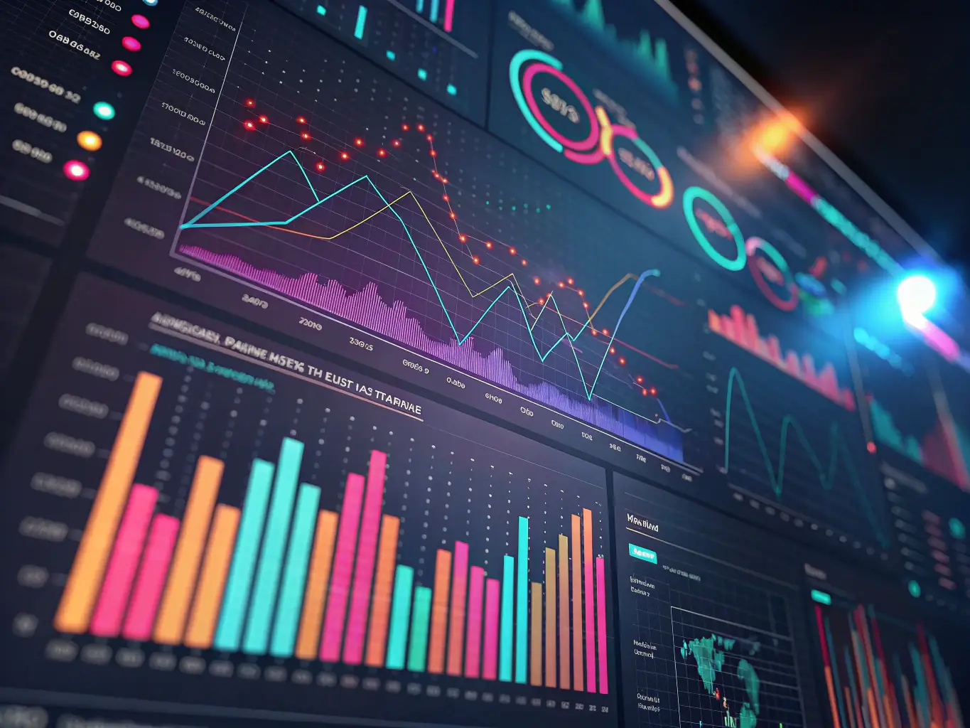 An image of various data visualization tools and charts, representing the analytical capabilities used by Axis Creative Consulting to provide data-driven insights.